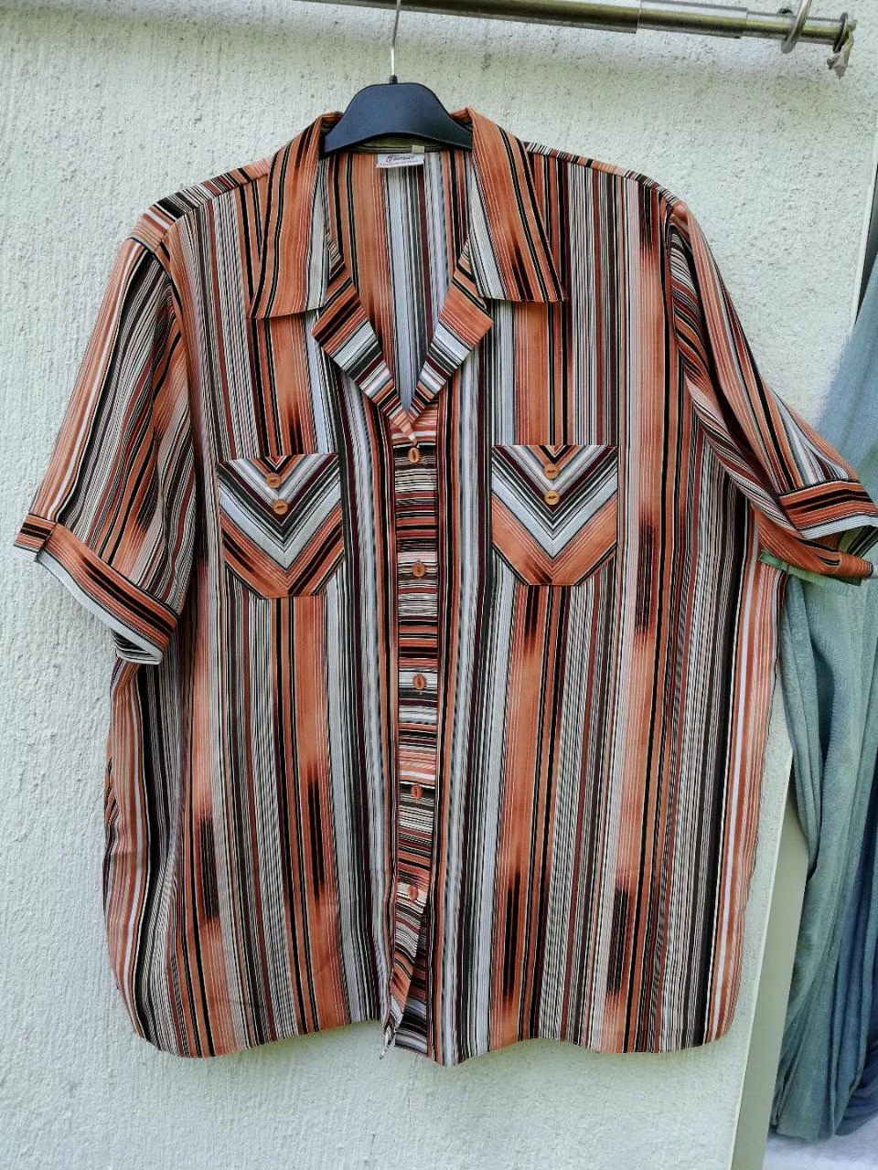 Vloeiende gestreepte tuniek/hemd Oranje/Bruin/Wit/Grijs maat XXL – photo 7